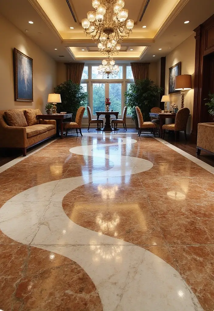Epoxy marble floor design